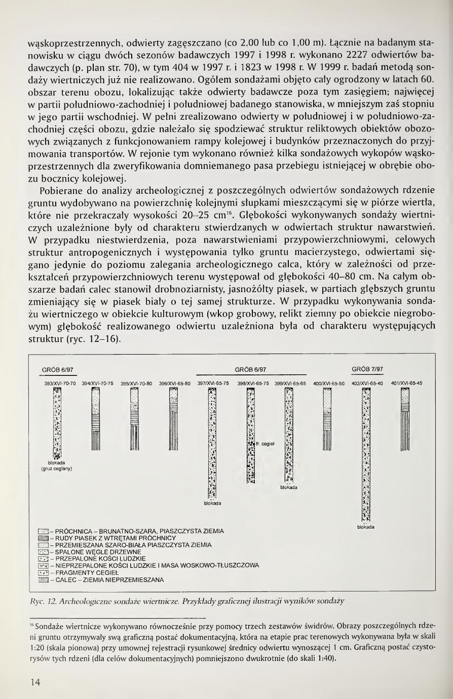 Kola 2000 page 14, Fig. 12 borehole-section graphics for graves 6/97 and 7/97