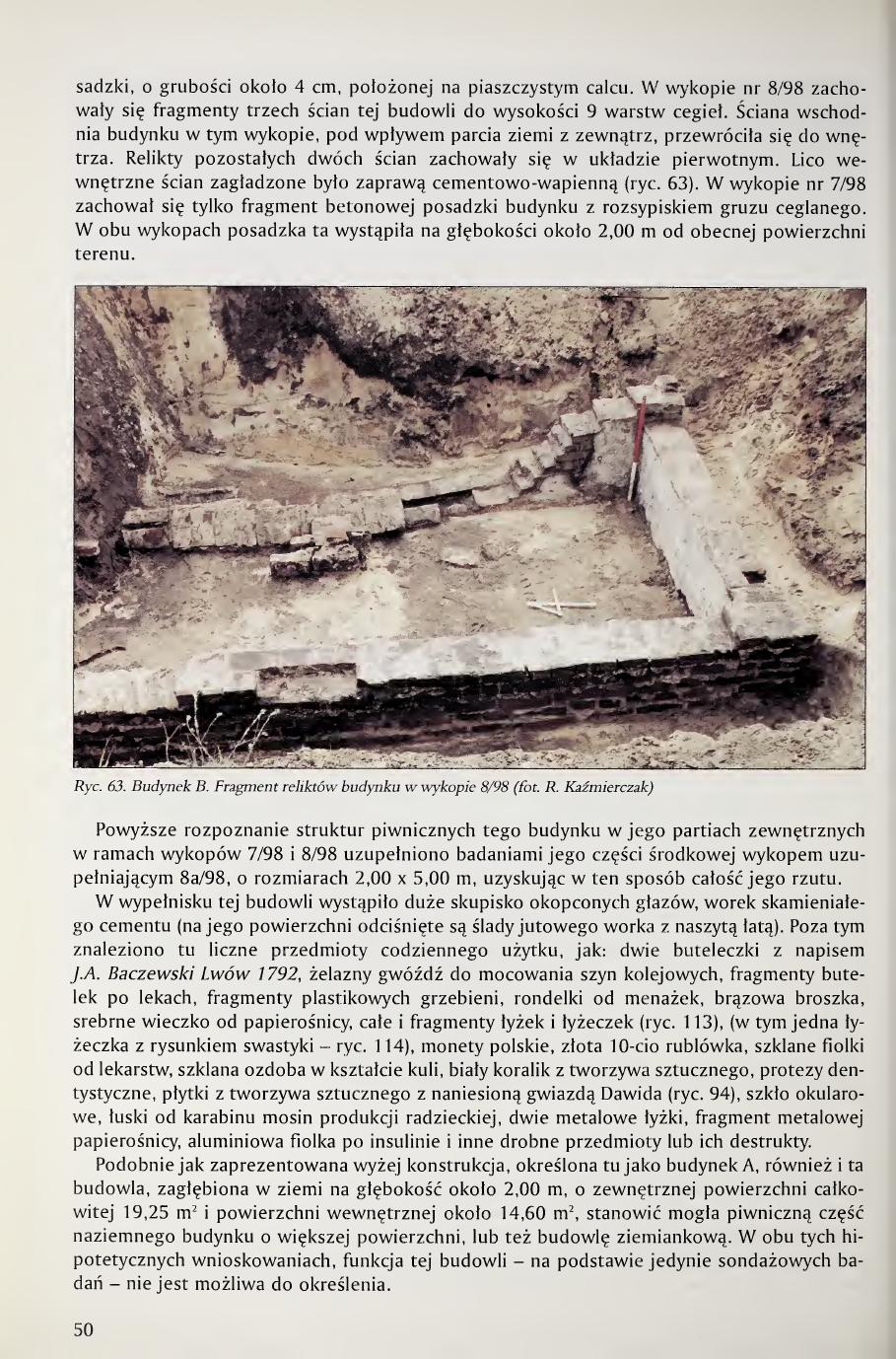 Kola 2000 page 50, Building B finds inventory and Fig. 63 photo