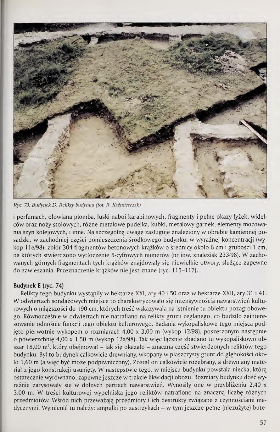 Kola 2000 page 57, Building D finds, Fig. 73 and Building E intro