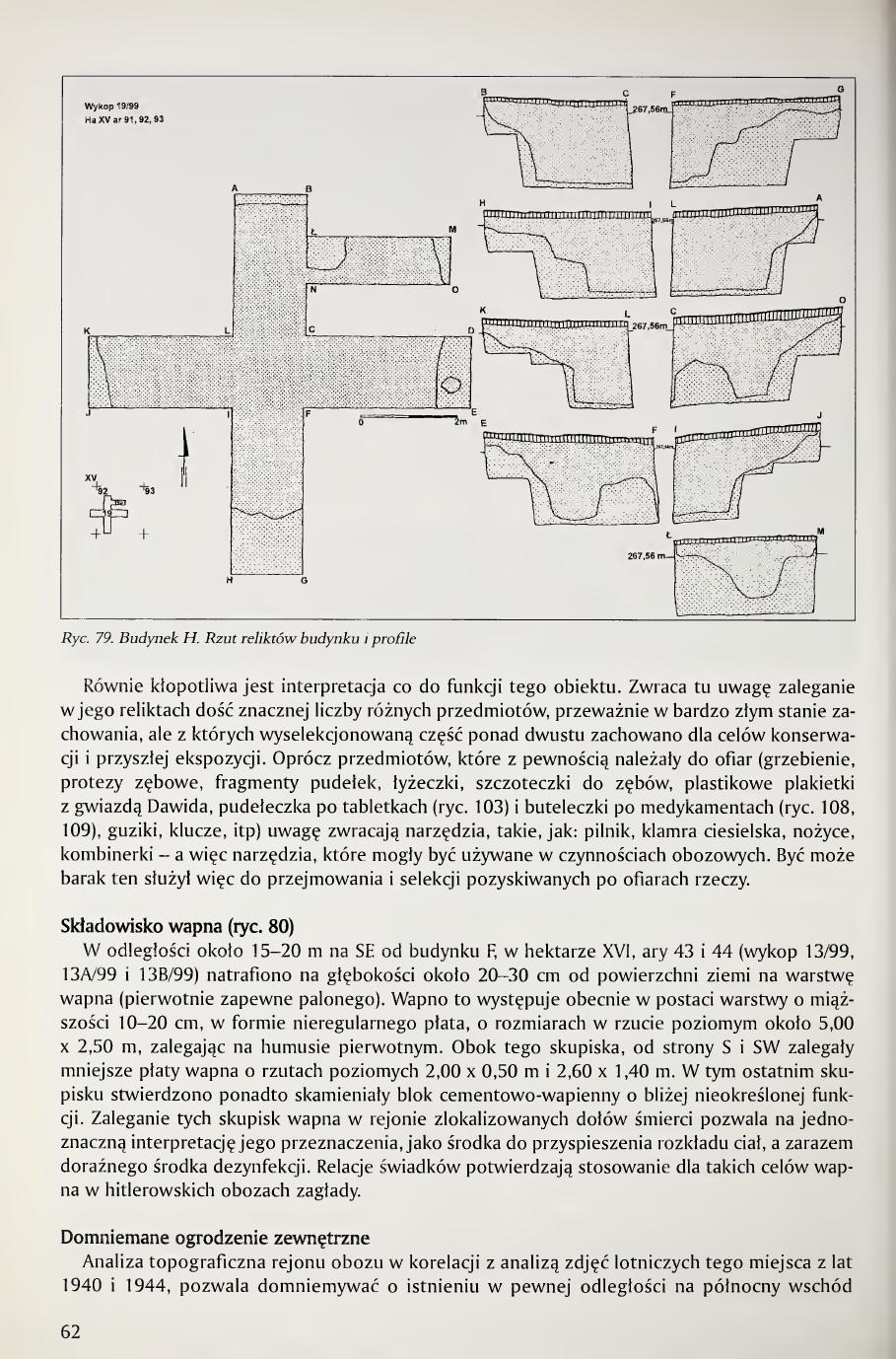 Kola 2000 page 62, Building H finds, Lime deposit, Outer fence opening