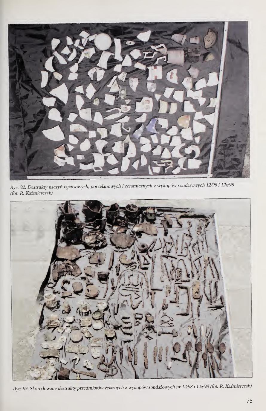Kola 2000 page 75, Figs. 92 and 93, faience porcelain ceramic and iron objects